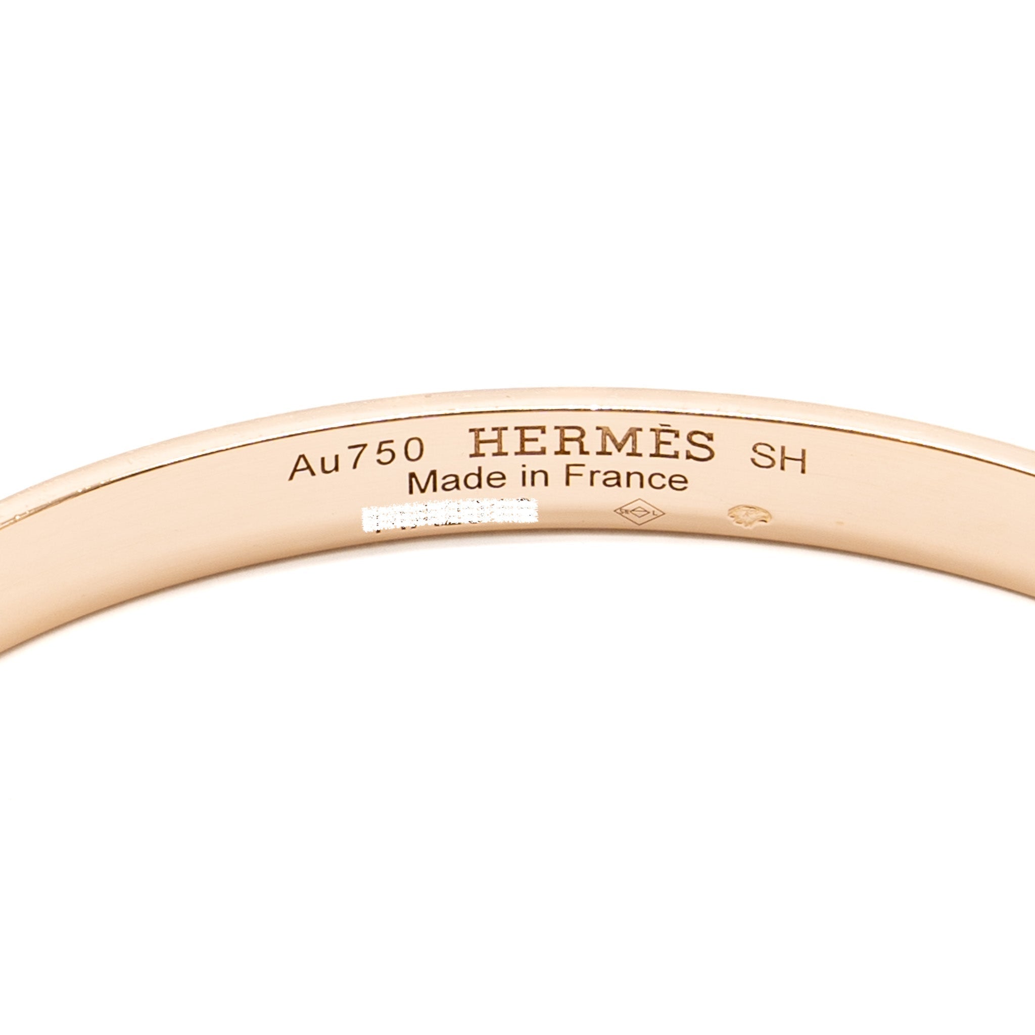 HERMES KELLY BRACELET ROSE GOLD 4 DIAMONDS
