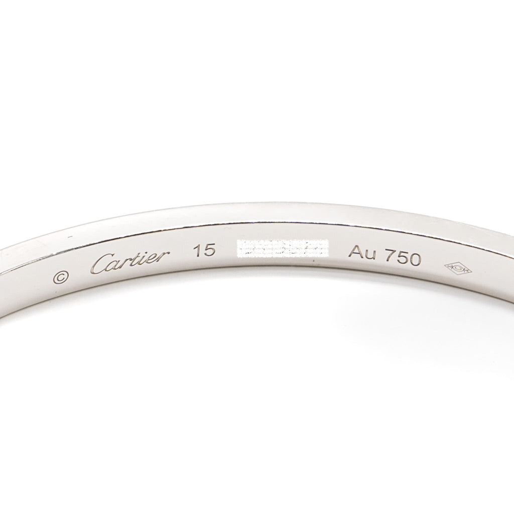 CARTIER LOVE BRACELET WHITE GOLD 6 DIAMONDS