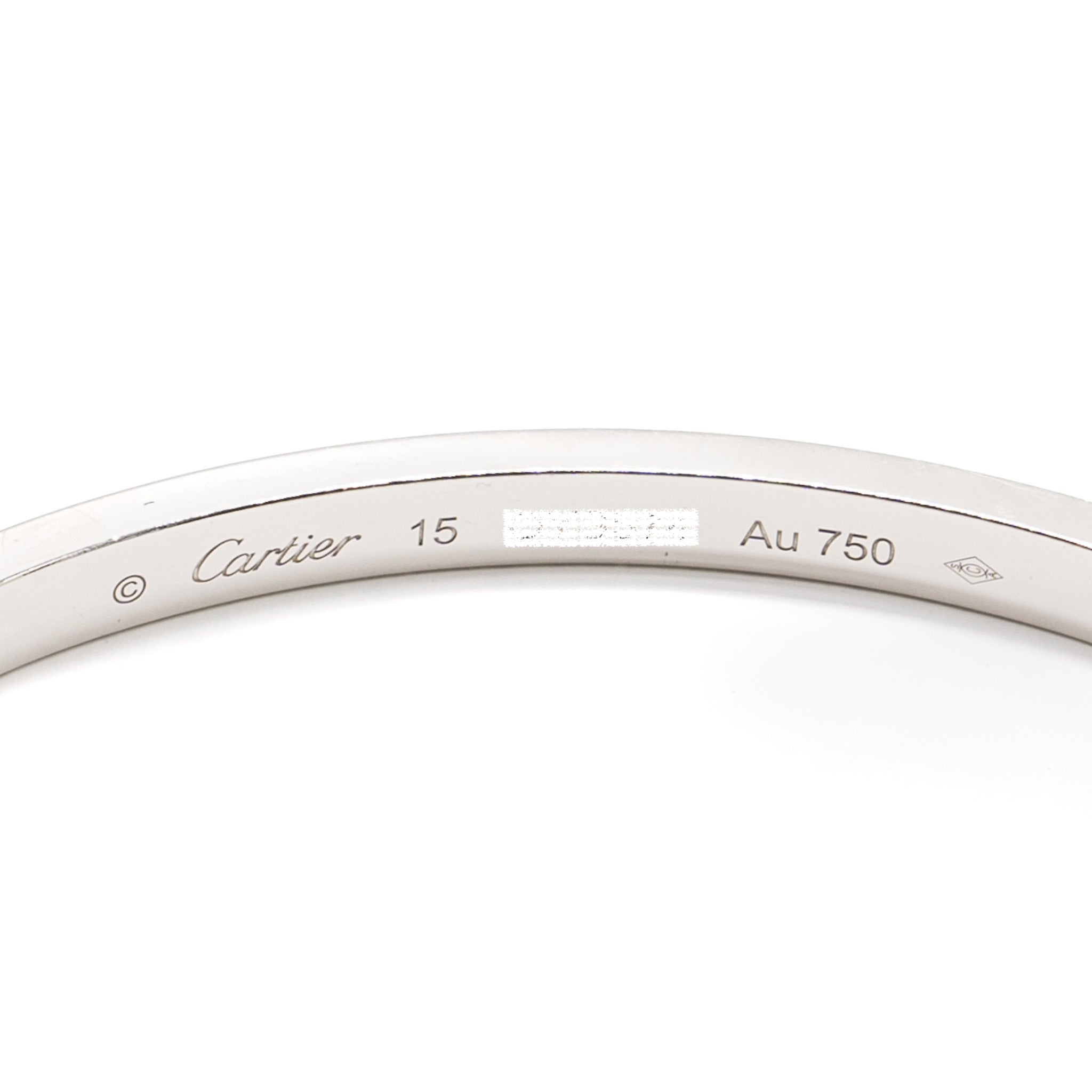 CARTIER LOVE BRACELET WHITE GOLD 6 DIAMONDS
