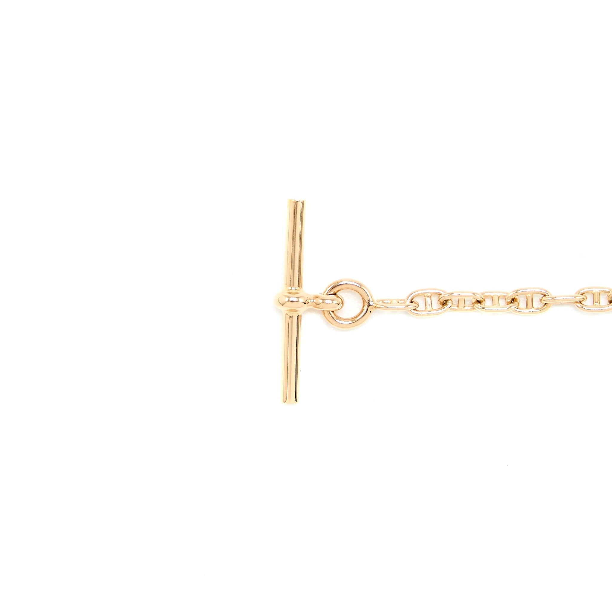 HERMES NEW FARANDOLE BRACELET ROSE GOLD WITH DIAMONDS AND TOGGLE CLOSURE