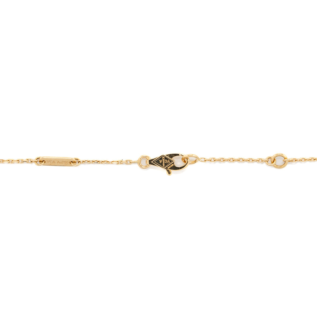 VAN CLEEF & ARPELS SWEET ALHAMBRA BUTTERFLY PENDANT YELLOW GOLD WHITE MOTHER OF PEARL