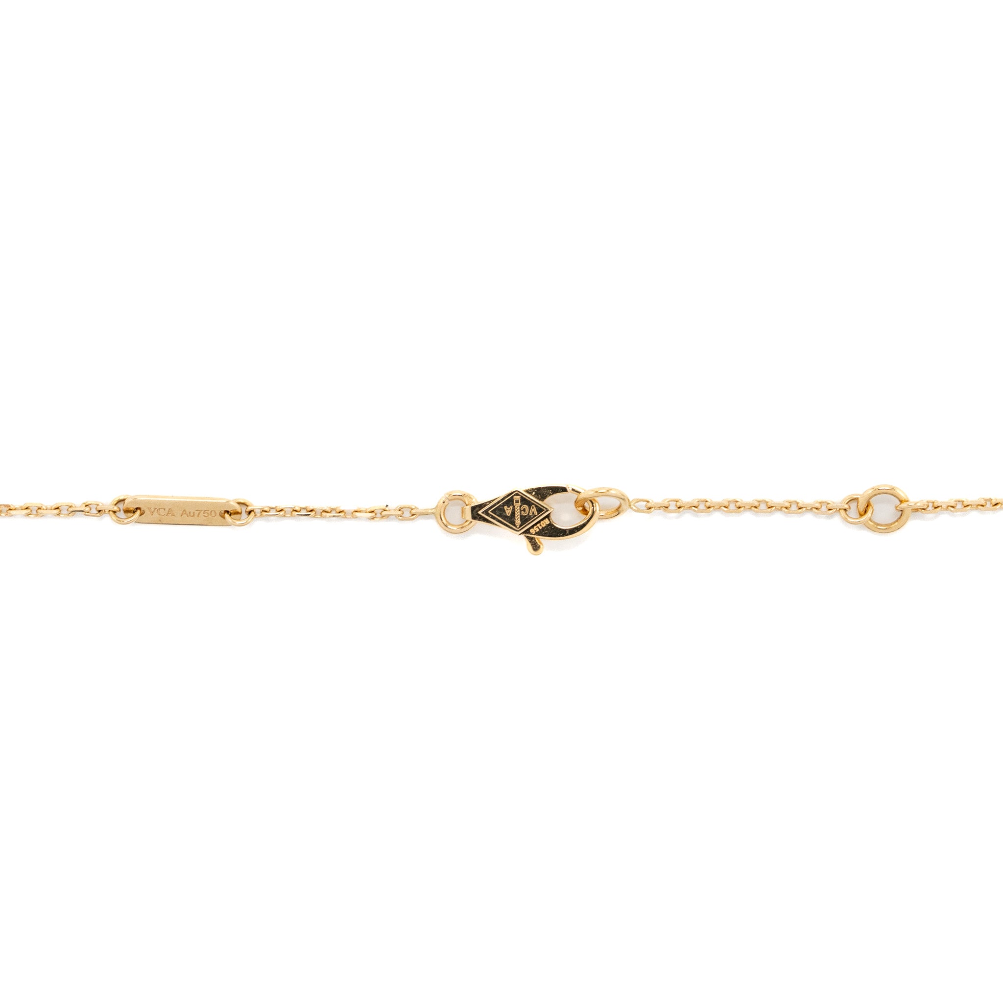 VAN CLEEF & ARPELS SWEET ALHAMBRA BUTTERFLY PENDANT YELLOW GOLD WHITE MOTHER OF PEARL