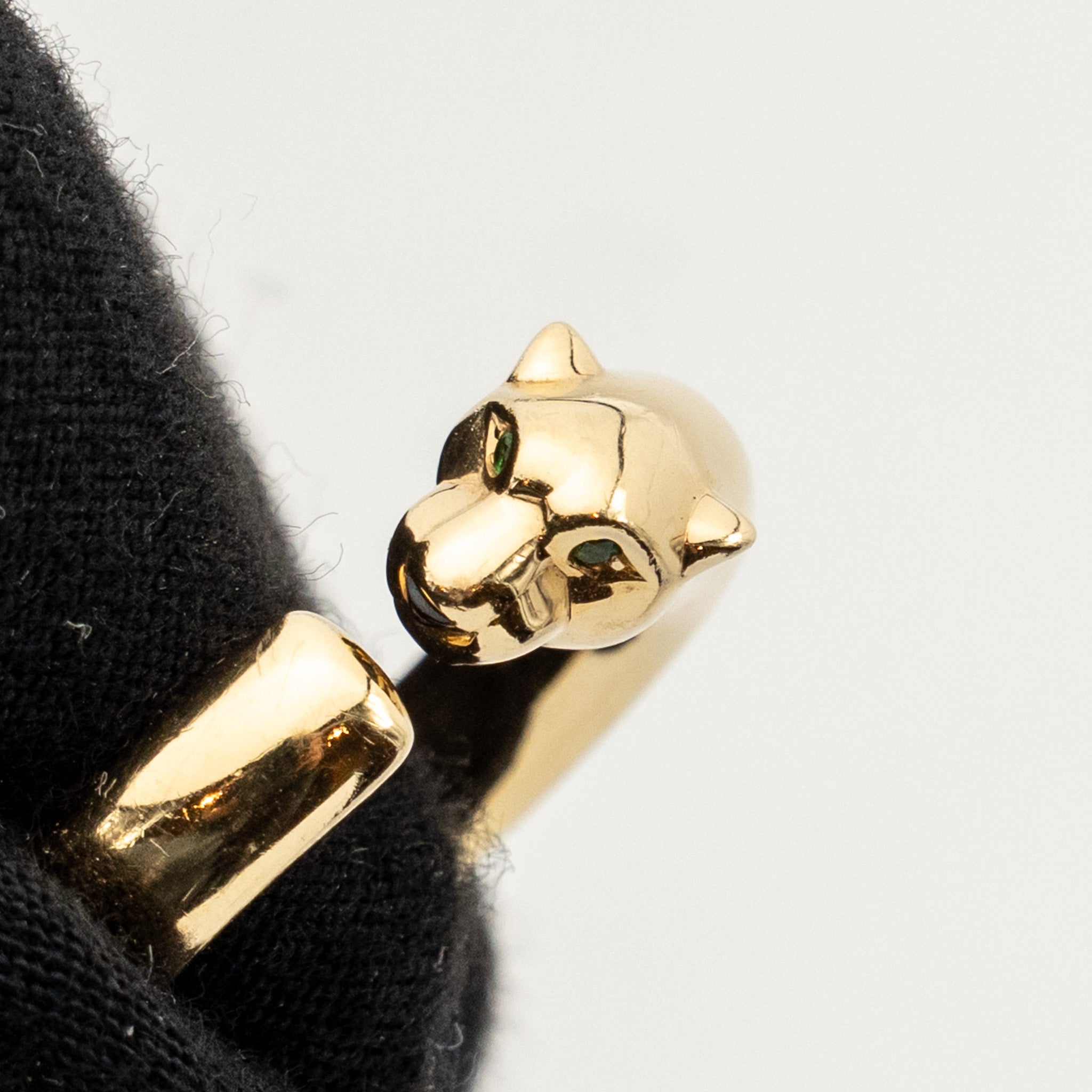 CARTIER PANTHERS DE CARTIER RING YELLOW GOLD/TSAVORITE GARNETS/ONYX