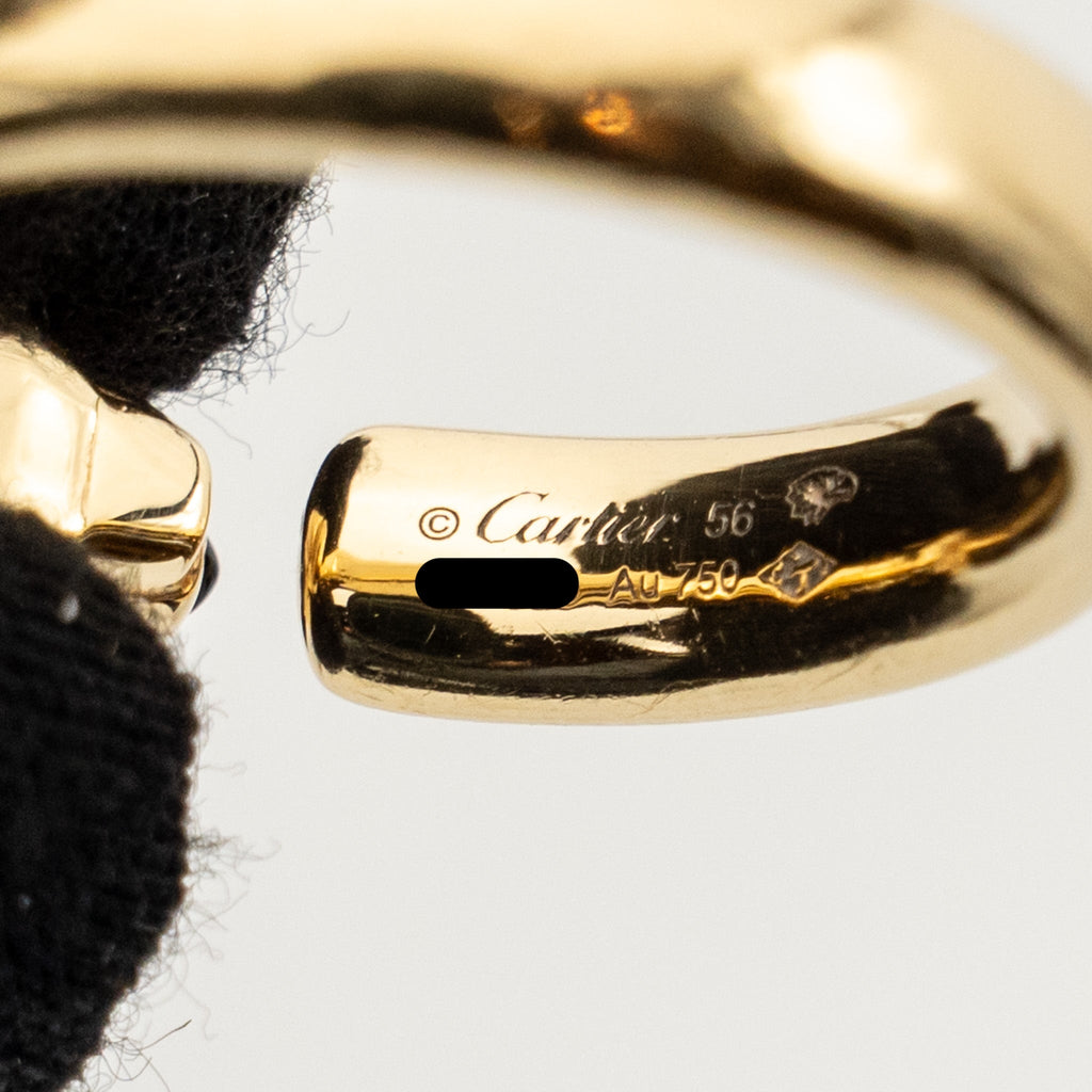 CARTIER PANTHERS DE CARTIER RING YELLOW GOLD/TSAVORITE GARNETS/ONYX