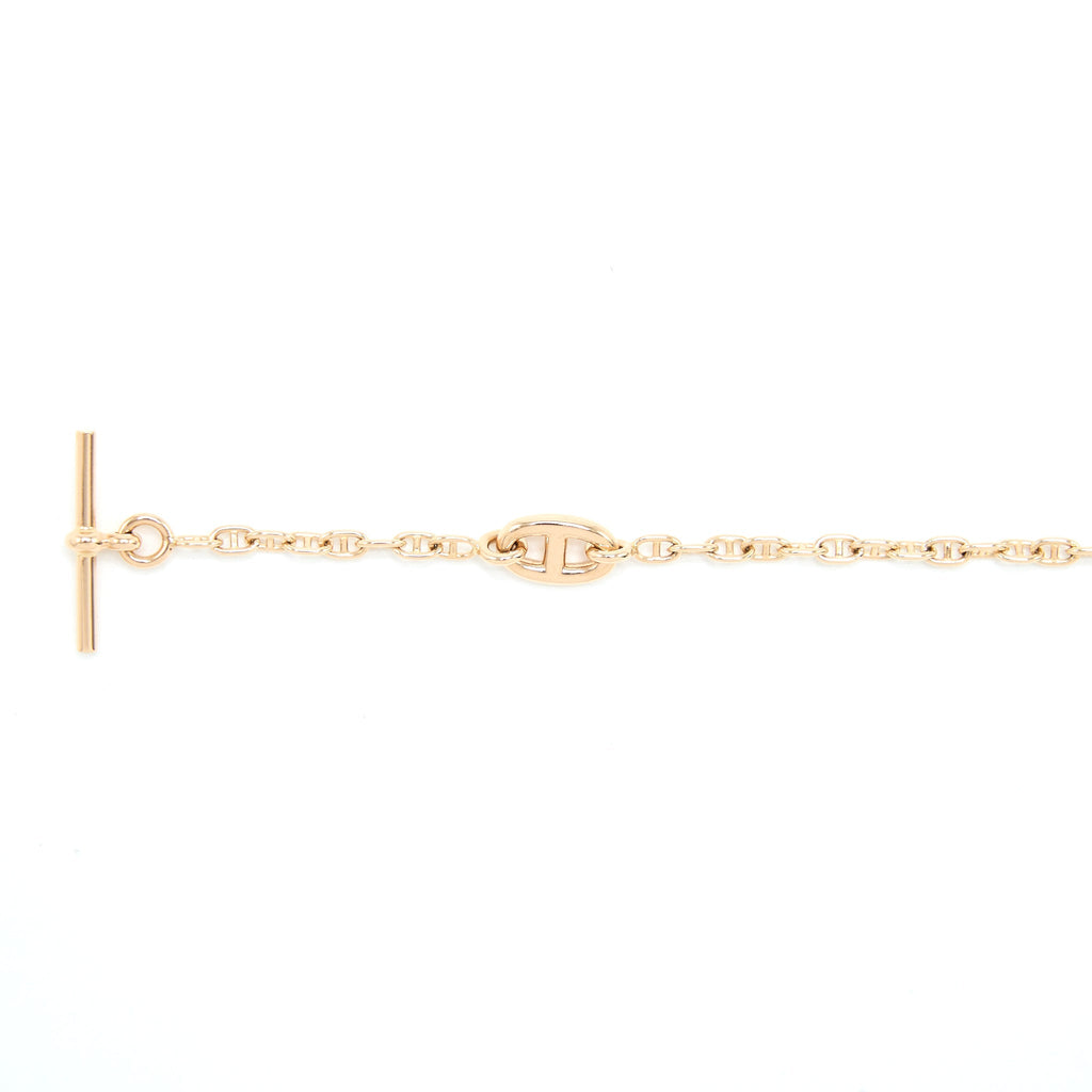 HERMES NEW FARANDOLE BRACELET ROSE GOLD WITH DIAMONDS AND TOGGLE CLOSURE