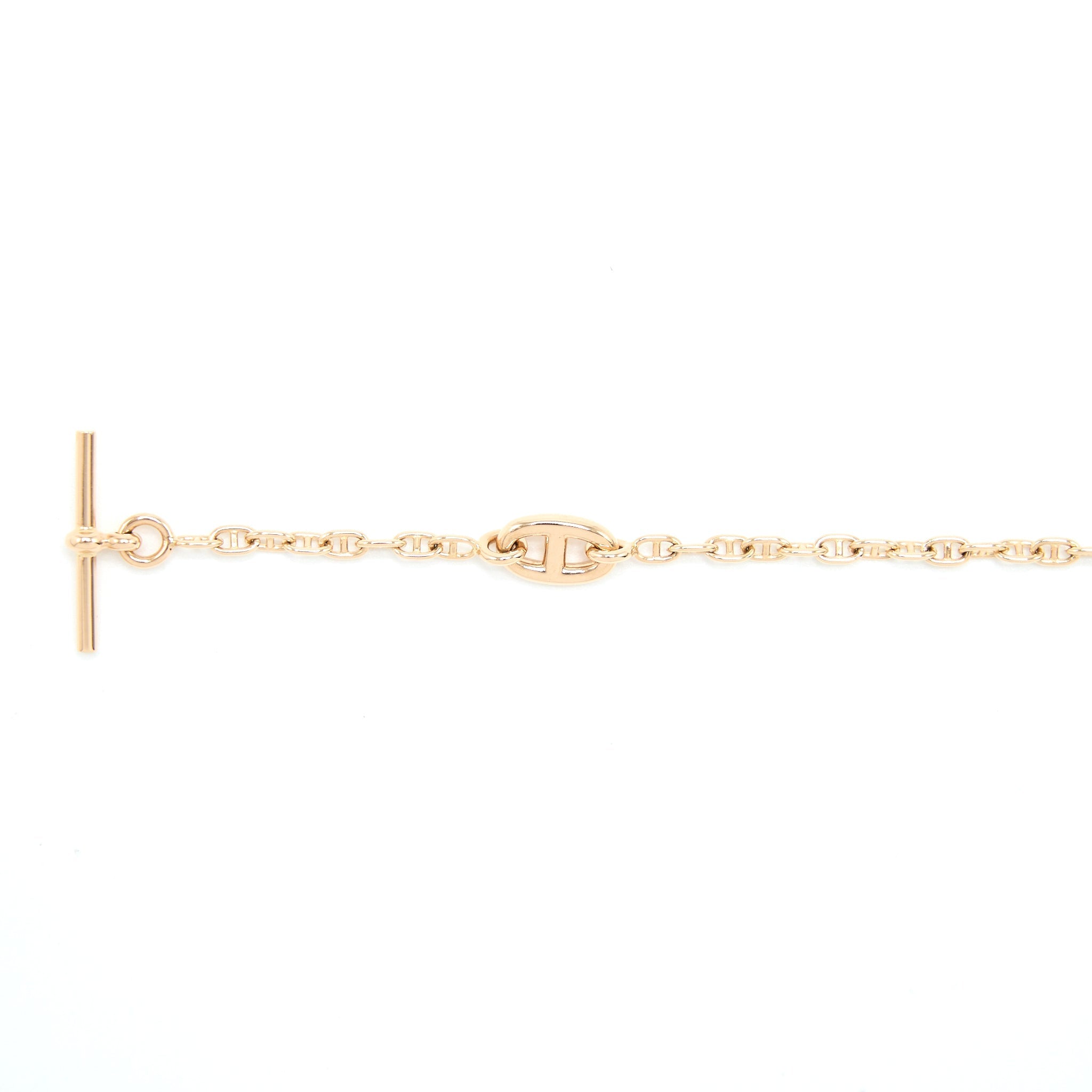 HERMES NEW FARANDOLE BRACELET ROSE GOLD WITH DIAMONDS AND TOGGLE CLOSURE