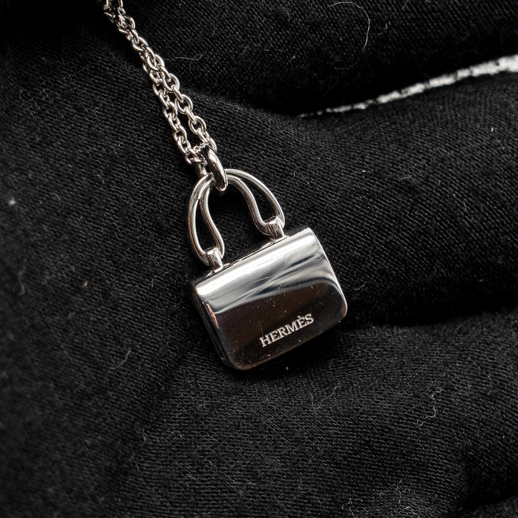 HERMES CONSTANCE AMULETTE PENDANT WHITE GOLD WITH DIAMONDS