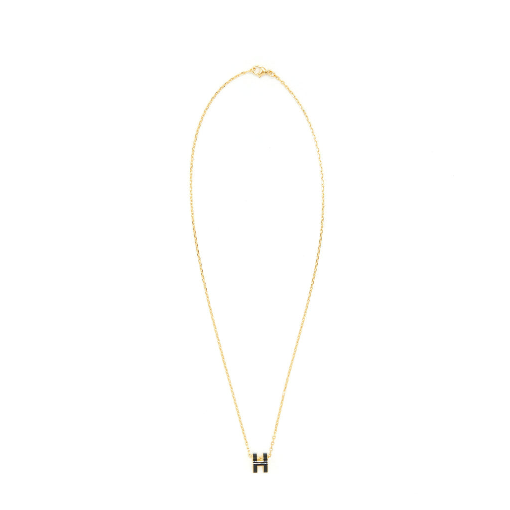 HERMES MINI POP H PENDANT BLACK GHW