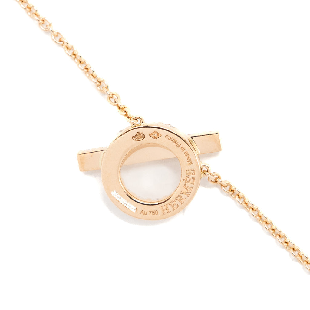 HERMES FINESSE PENDANT ROSE GOLD, DIAMONDS