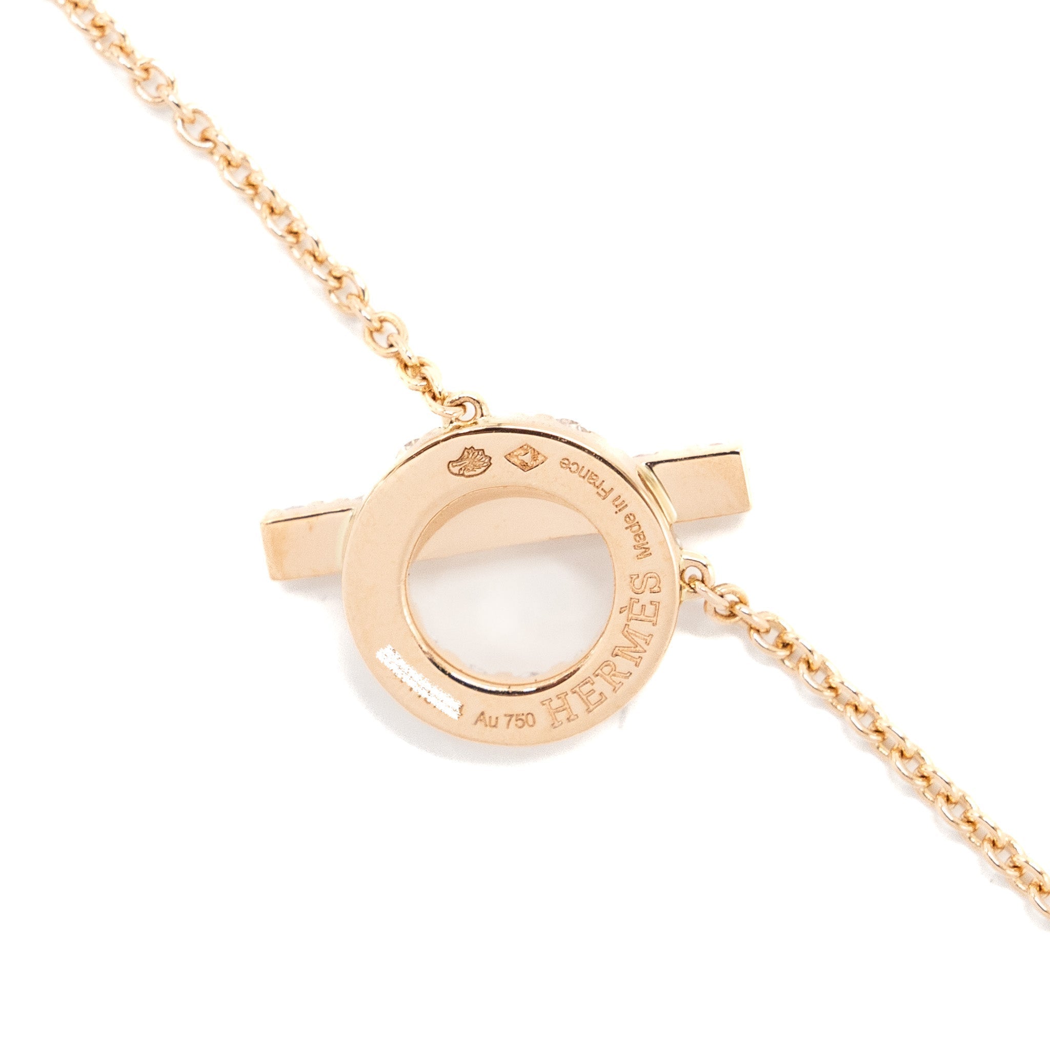 HERMES FINESSE PENDANT ROSE GOLD, DIAMONDS