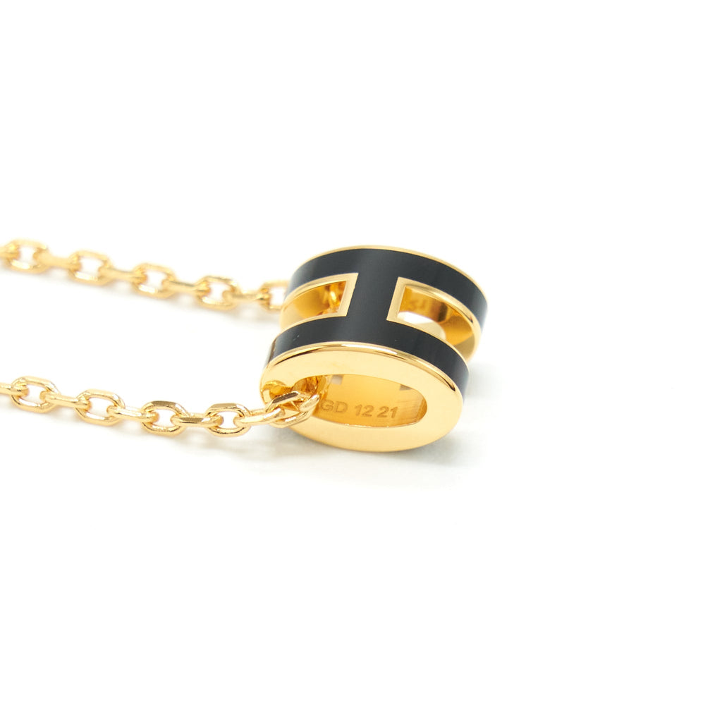 HERMES MINI POP H PENDANT BLACK GHW