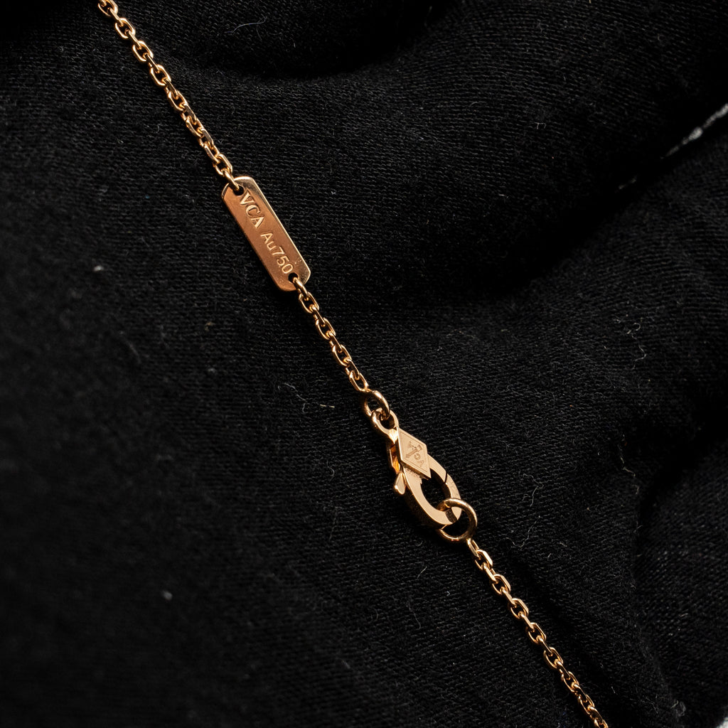 VAN CLEEF & ARPELS VINTAGE ALHAMBRA PENDANT ROSE GOLD DIAMONDS