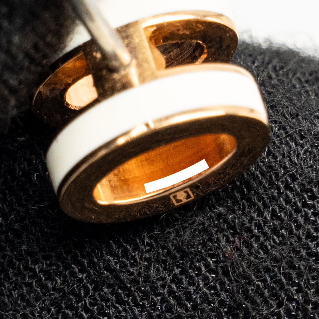 HERMES MINI POP H EARRINGS BLANC RGHW
