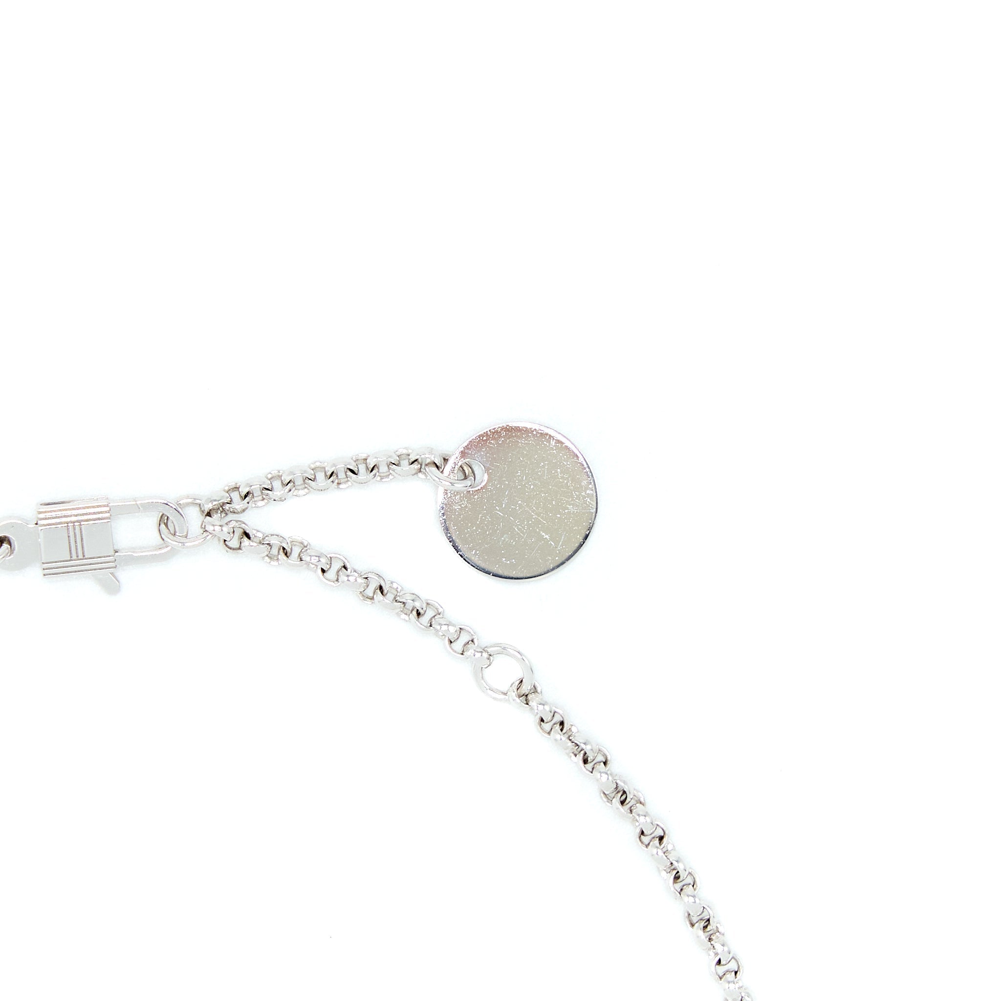 HERMES KELLY CLOCHETTE NECKLACE, SMALL MODEL WHITE GOLD WITH DIAMONDS