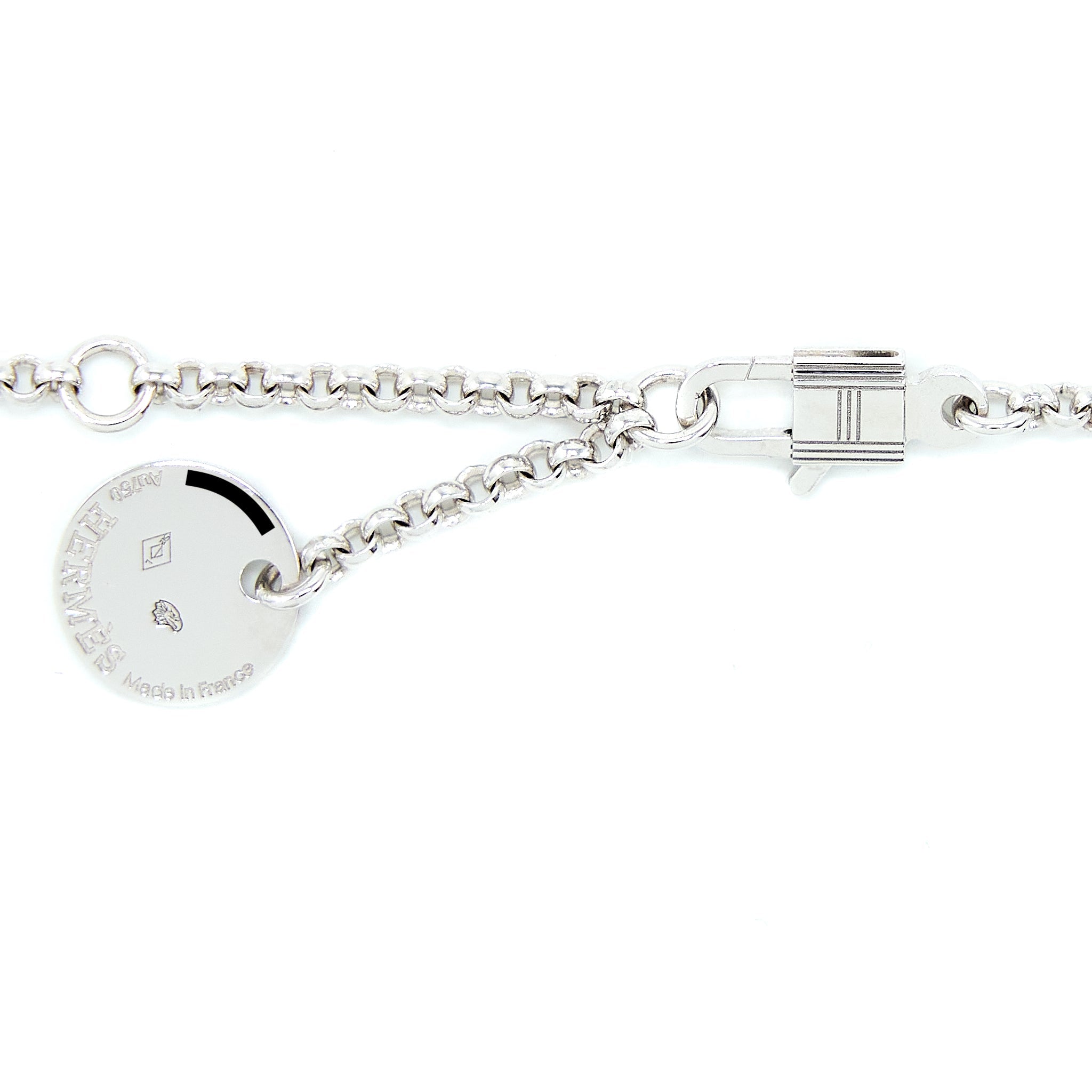 HERMES KELLY CLOCHETTE NECKLACE, SMALL MODEL WHITE GOLD WITH DIAMONDS