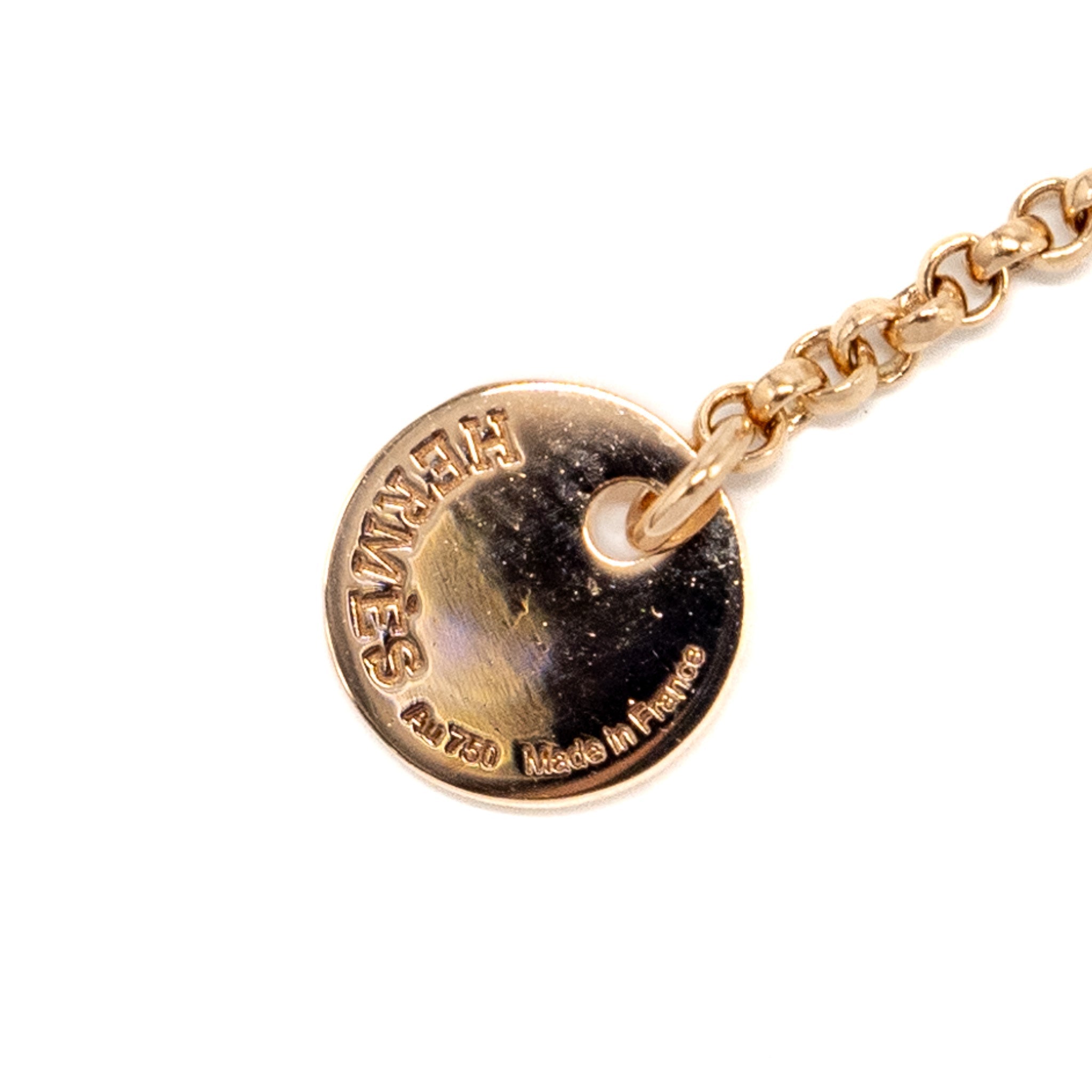 HERMES CLOU D'H PENDANT ROSE GOLD/DIAMONDS