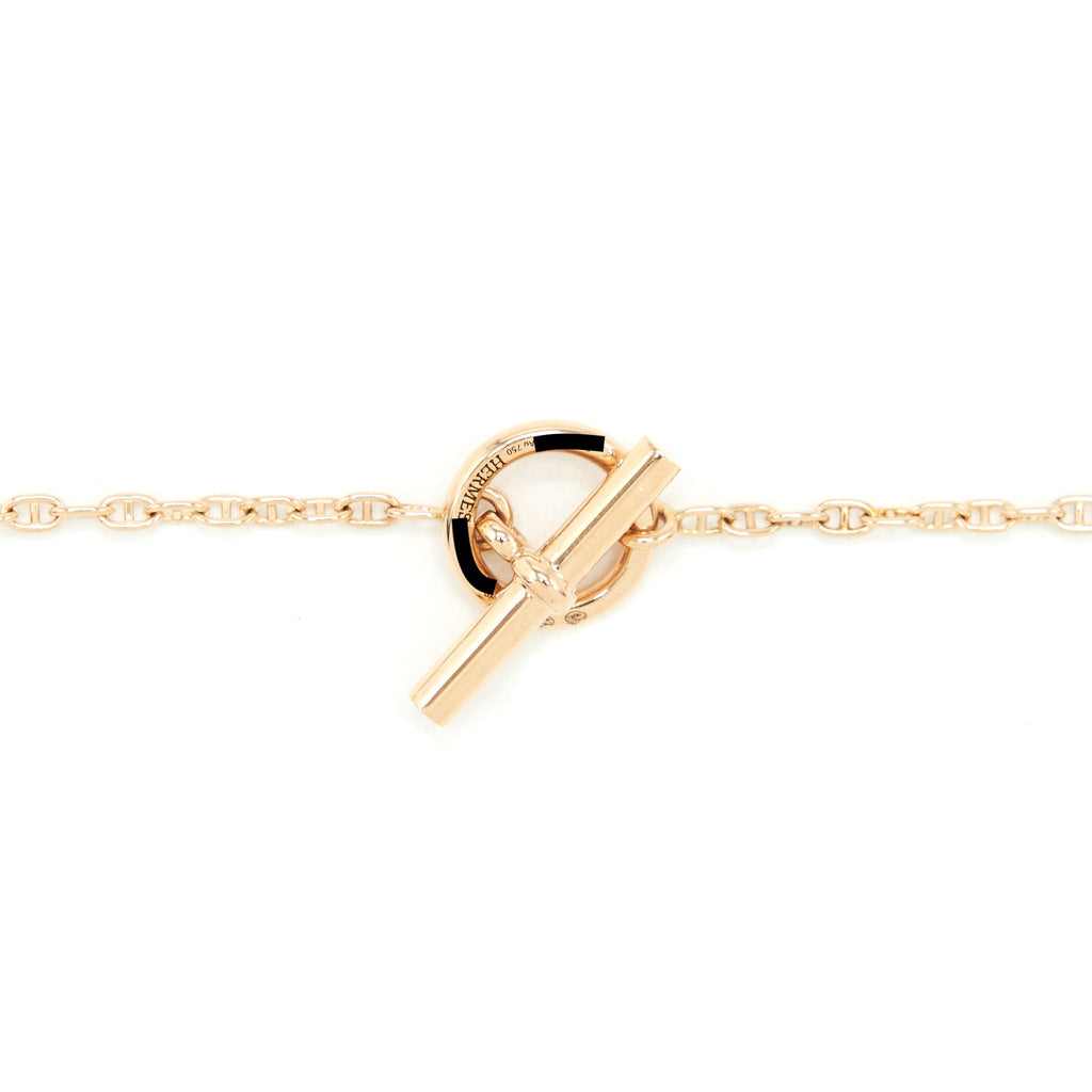 HERMES NEW FARANDOLE PM NECKLACE ROSE GOLD WITH DIAMONDS