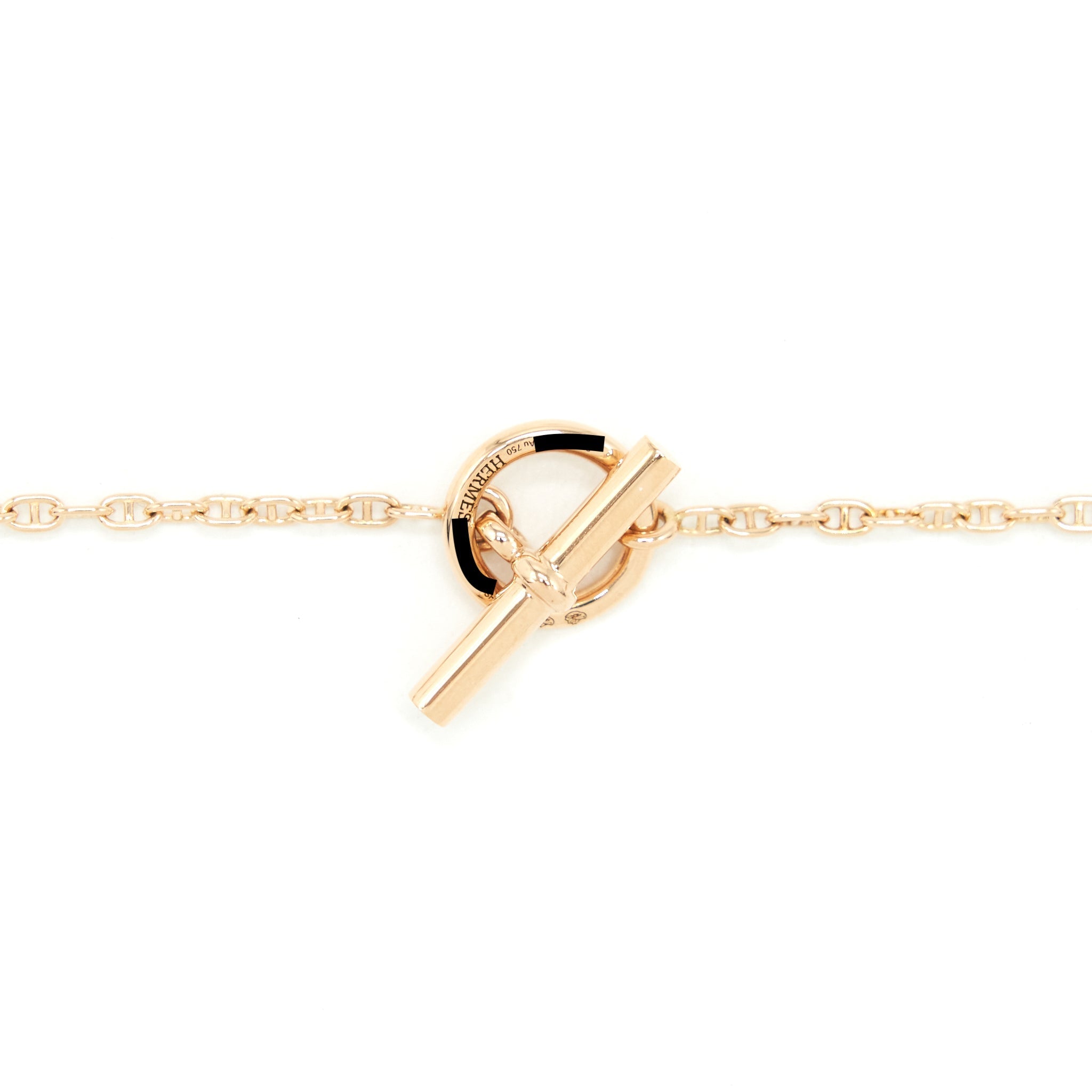 HERMES NEW FARANDOLE PM NECKLACE ROSE GOLD WITH DIAMONDS