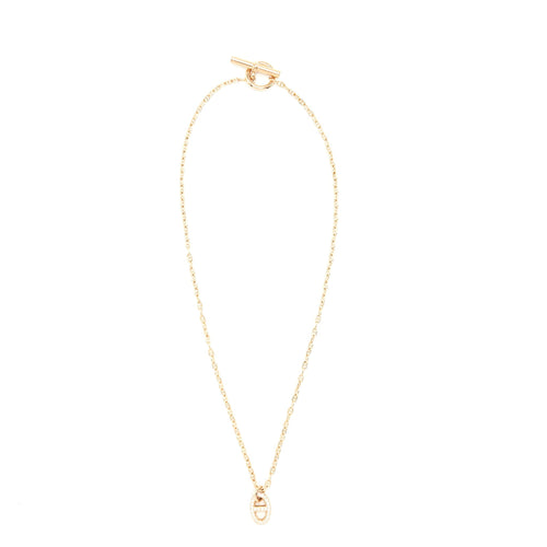 HERMES NEW FARANDOLE PM NECKLACE ROSE GOLD WITH DIAMONDS