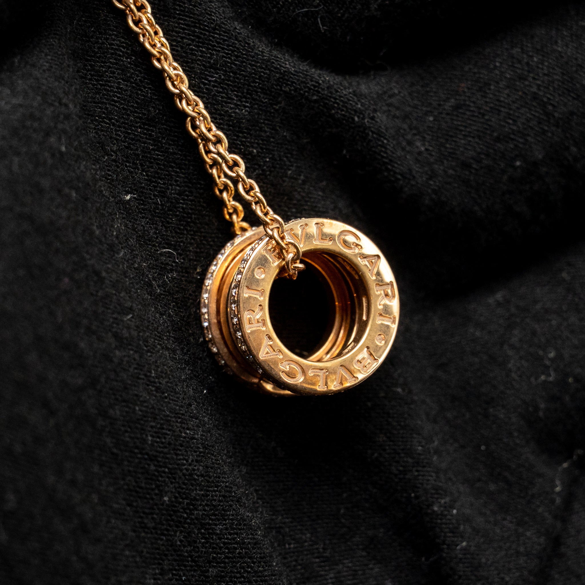 BVLGARI B.ZERO NECKLACE ROSE GOLD DIAMONDS