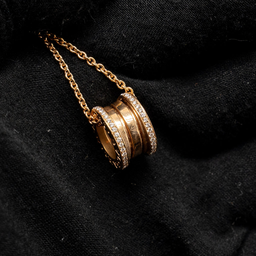 BVLGARI B.ZERO NECKLACE ROSE GOLD DIAMONDS