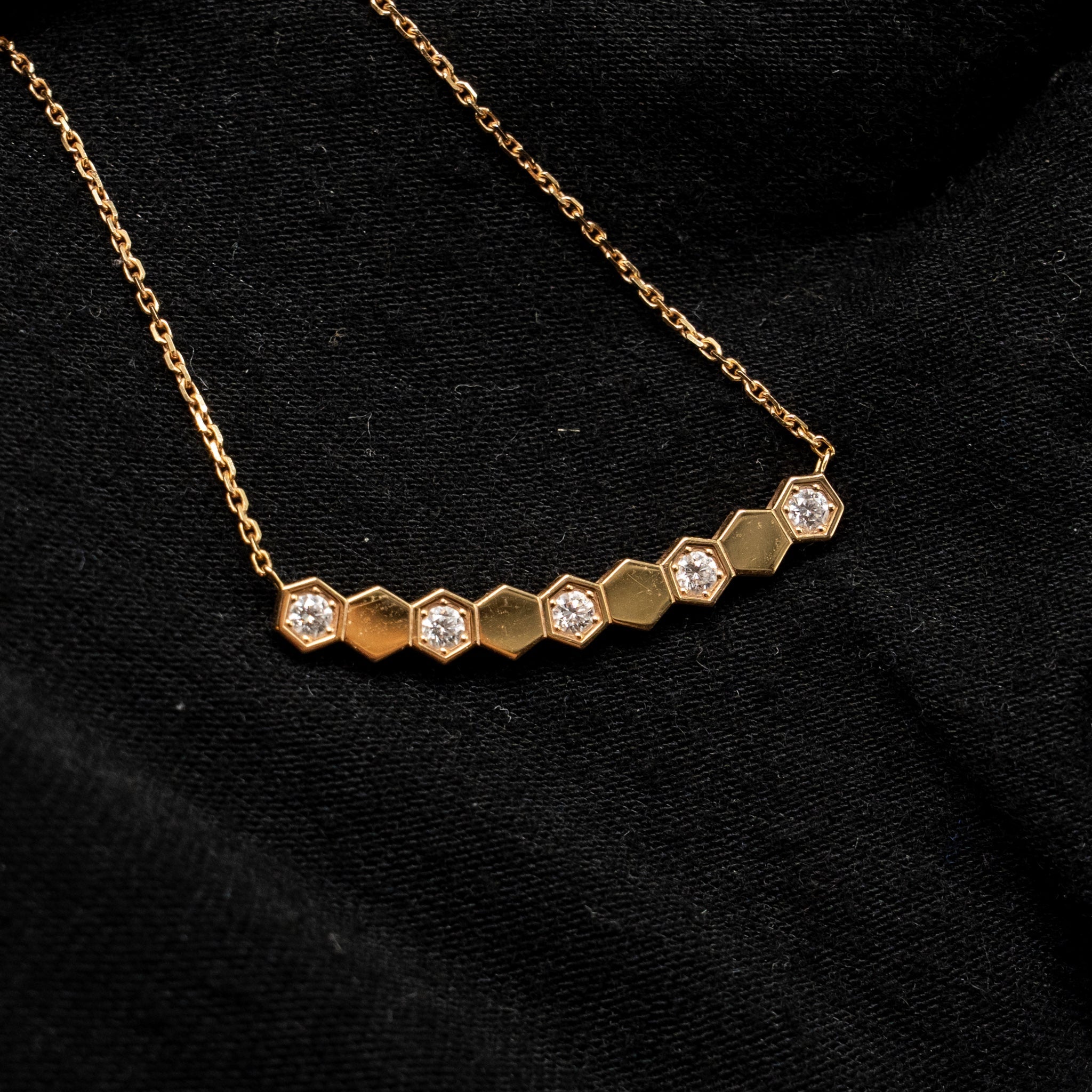 CHAUMET BEE MY LOVE PENDANT 9 PATTERNS ROSE GOLD WITH DIAMONDS