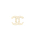 CHANEL DETAILED CC LOGO BROOCH BRUSHED SILVER TONE