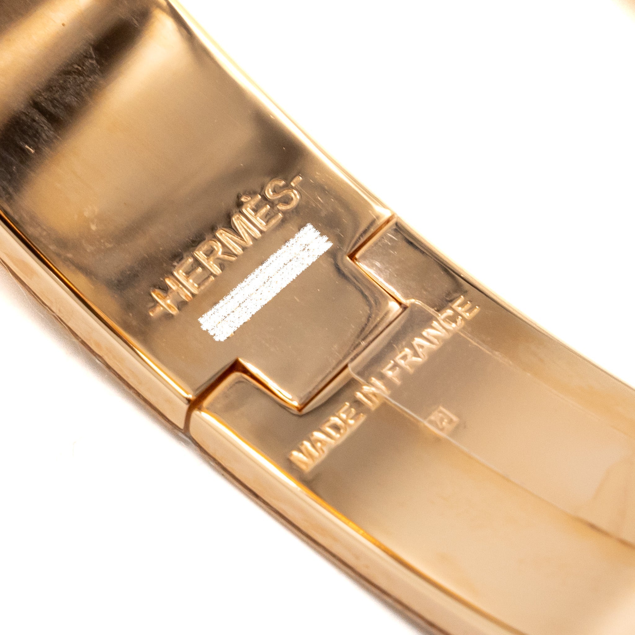 HERMES CLIC H BRACELET BLANC RGHW