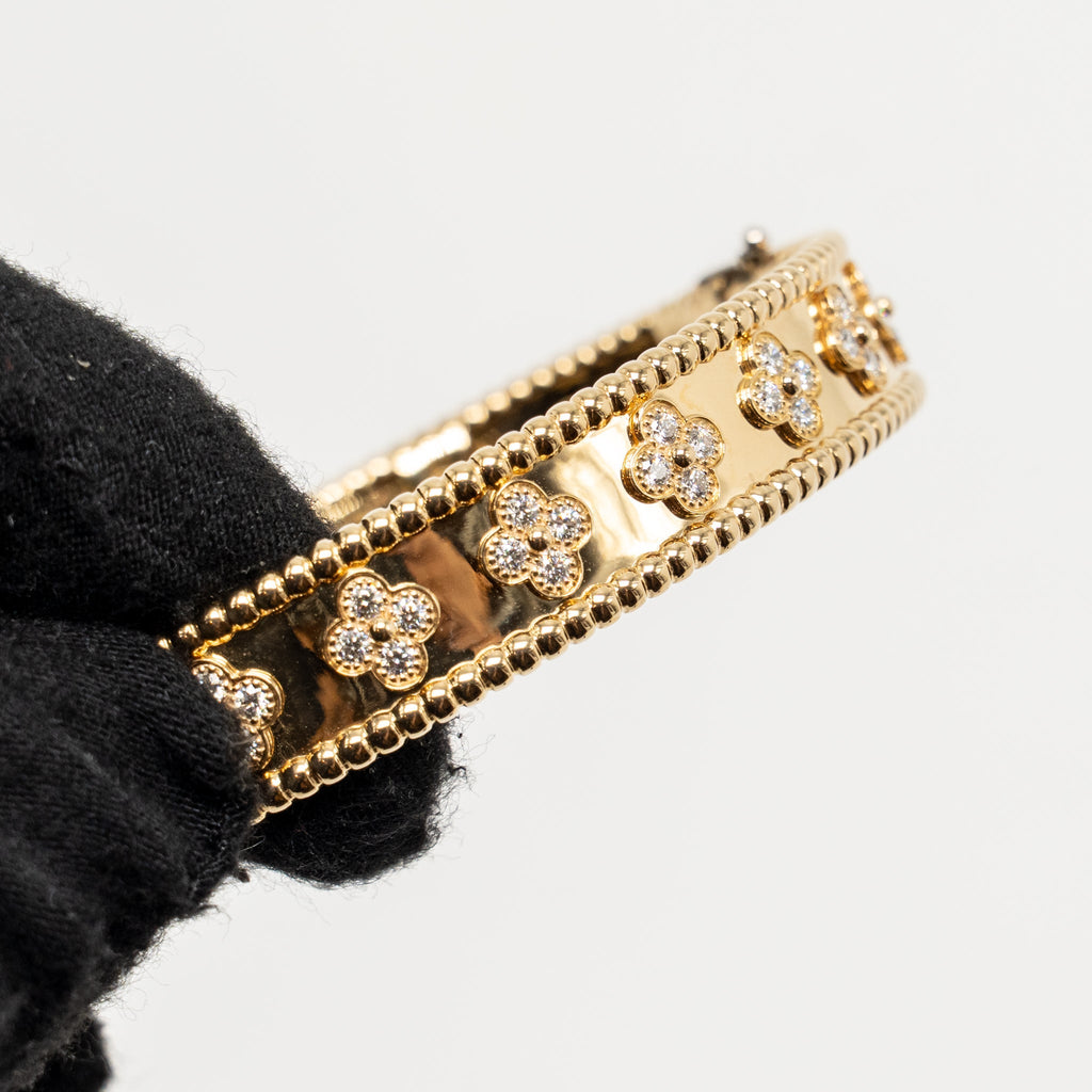 VAN CLEEF AND ARPELS PERLÉE CLOVERS BRACELET YELLOW GOLD, DIAMOND