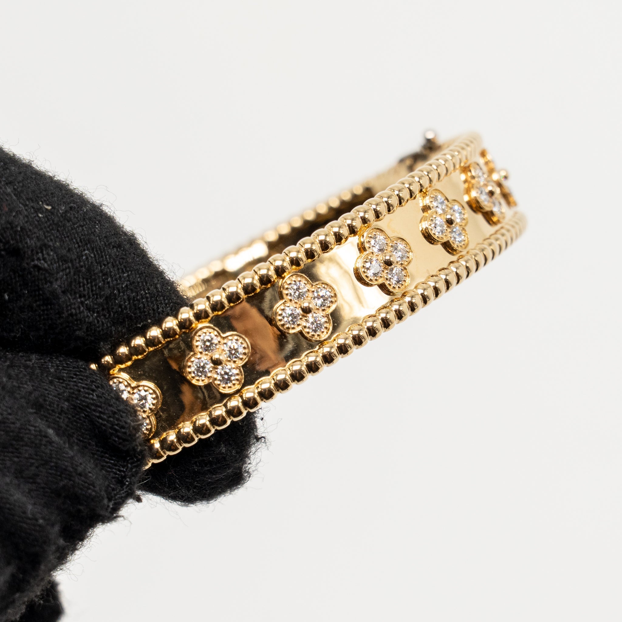 VAN CLEEF AND ARPELS PERLÉE CLOVERS BRACELET YELLOW GOLD, DIAMOND