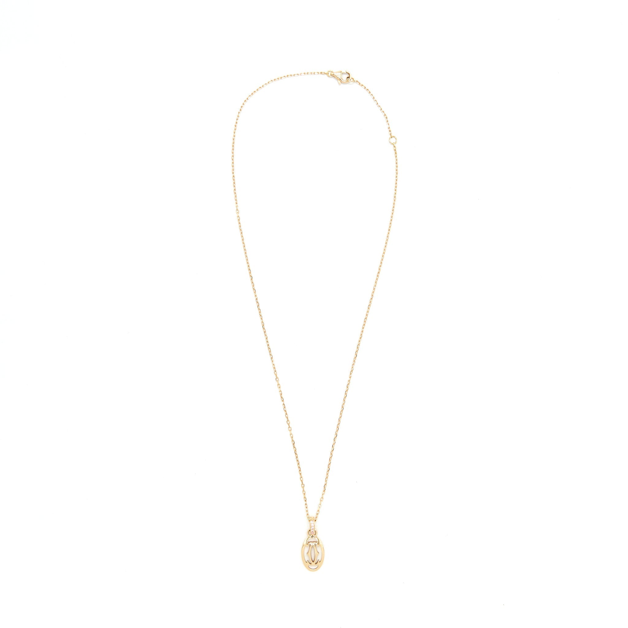 CARTIER LOGO NECKLACE ROSE GOLD WITH PINK SAPPHIRE