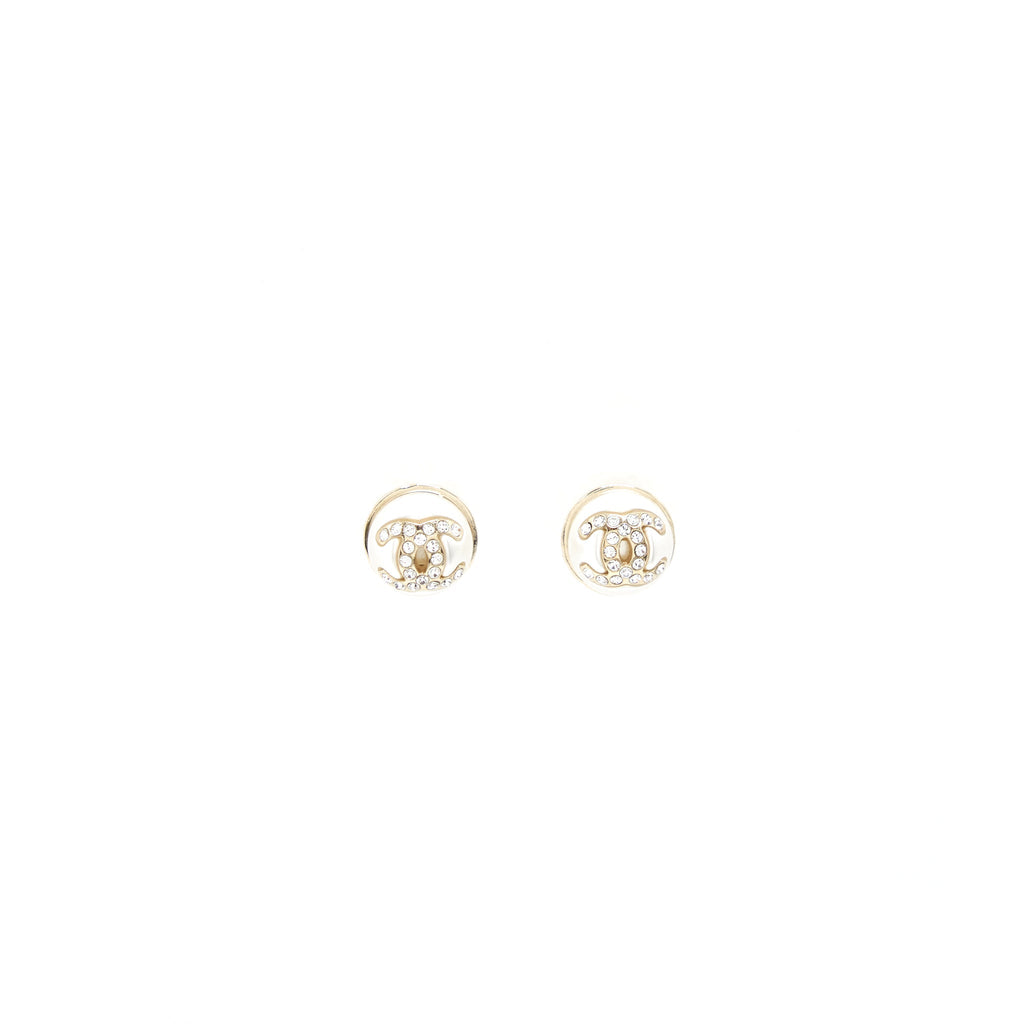 CHANEL PEARL/CC LOGO/LETTER DROP EARRINGS WITH CRYSTAL