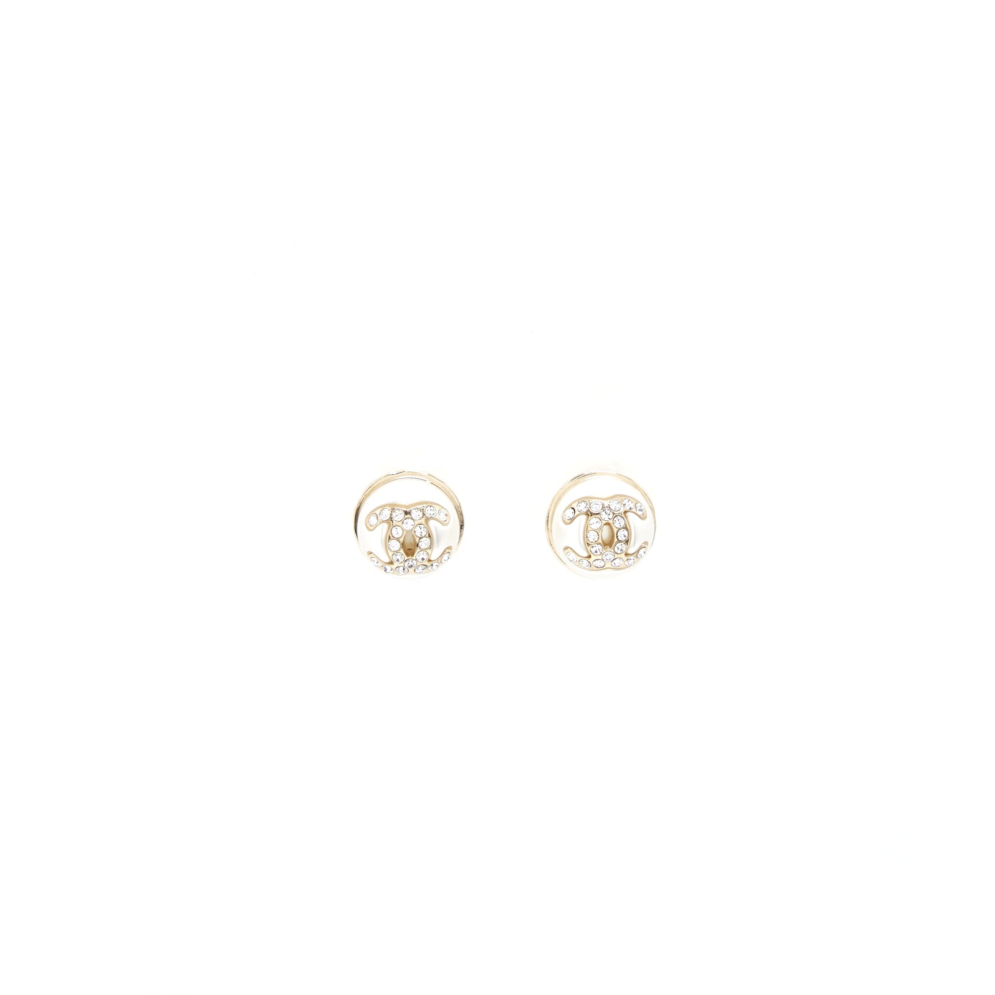 CHANEL PEARL/CC LOGO/LETTER DROP EARRINGS WITH CRYSTAL