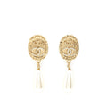 CHANEL PEARL DROP EARRINGS WITH CRYSTALS GHW