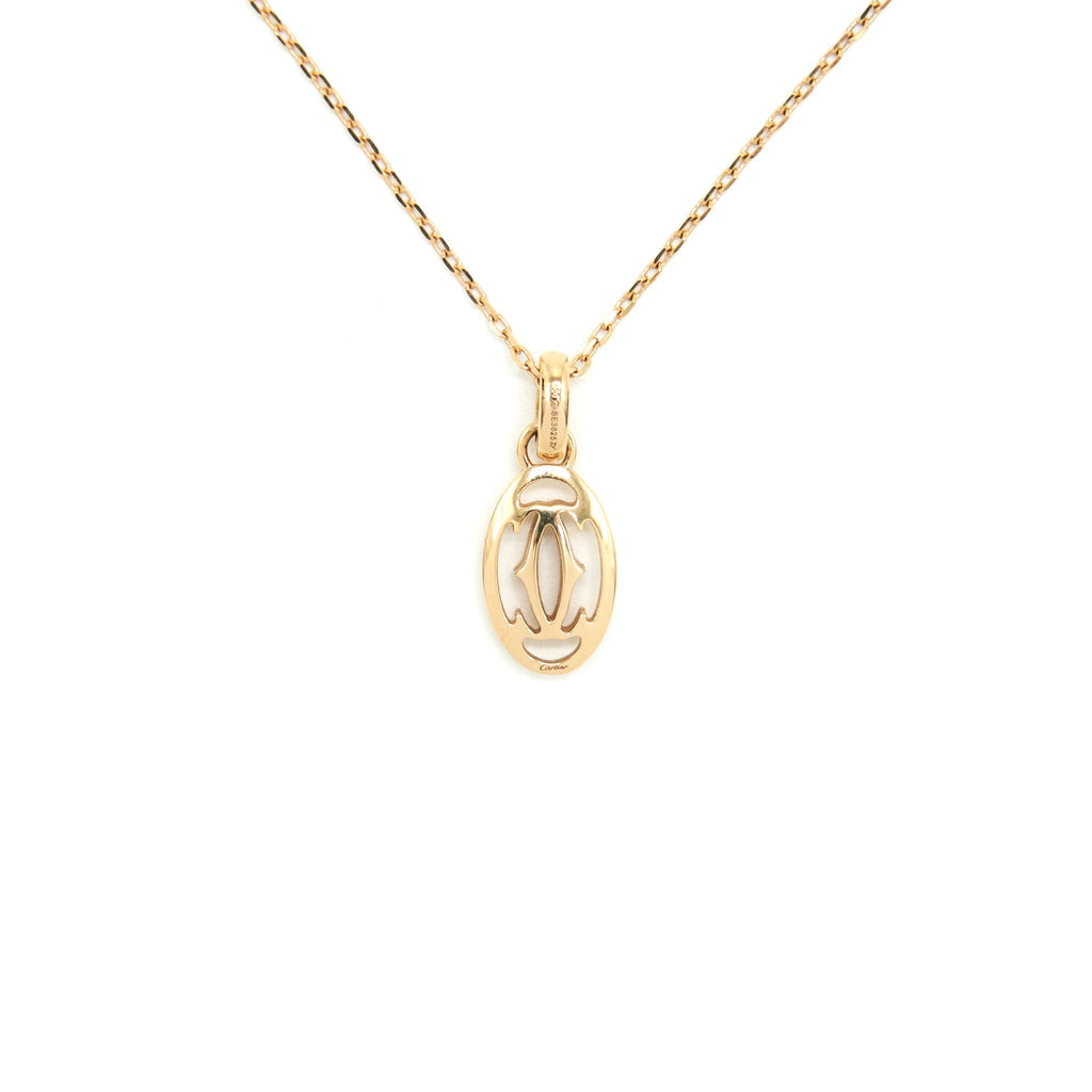 CARTIER LOGO NECKLACE ROSE GOLD WITH PINK SAPPHIRE