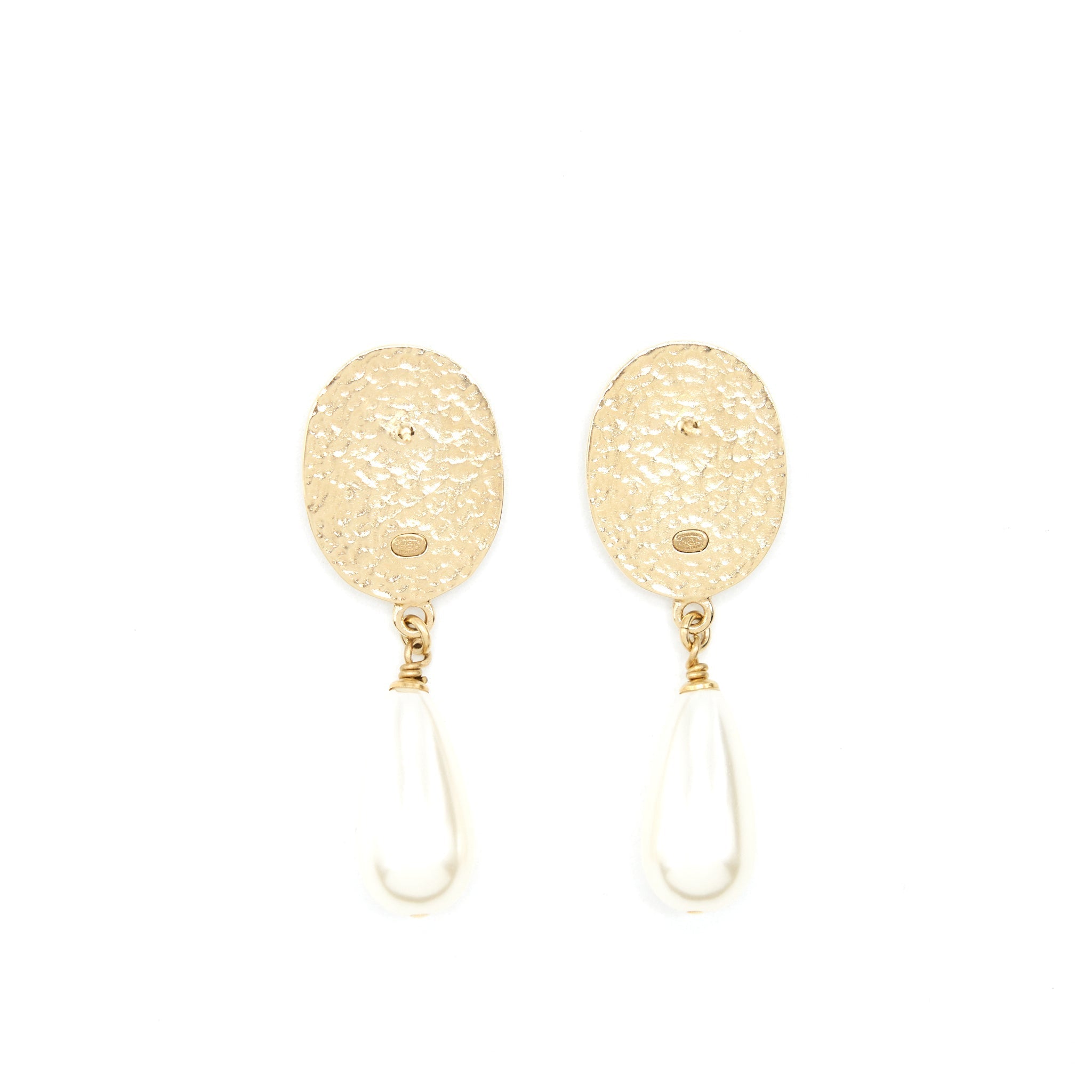 CHANEL PEARL DROP EARRINGS WITH CRYSTALS GHW