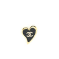CHANEL HEART BROOCH BLACK GHW