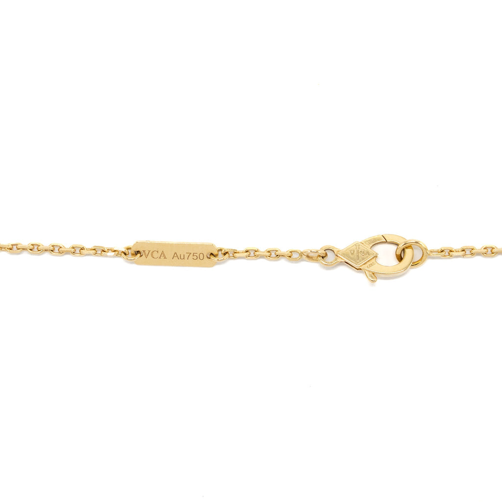 VAN CLEEF & ARPELS VINTAGE ALHAMBRA PENDANT WHITE MOTHER OF PEARL YELLOW GOLD