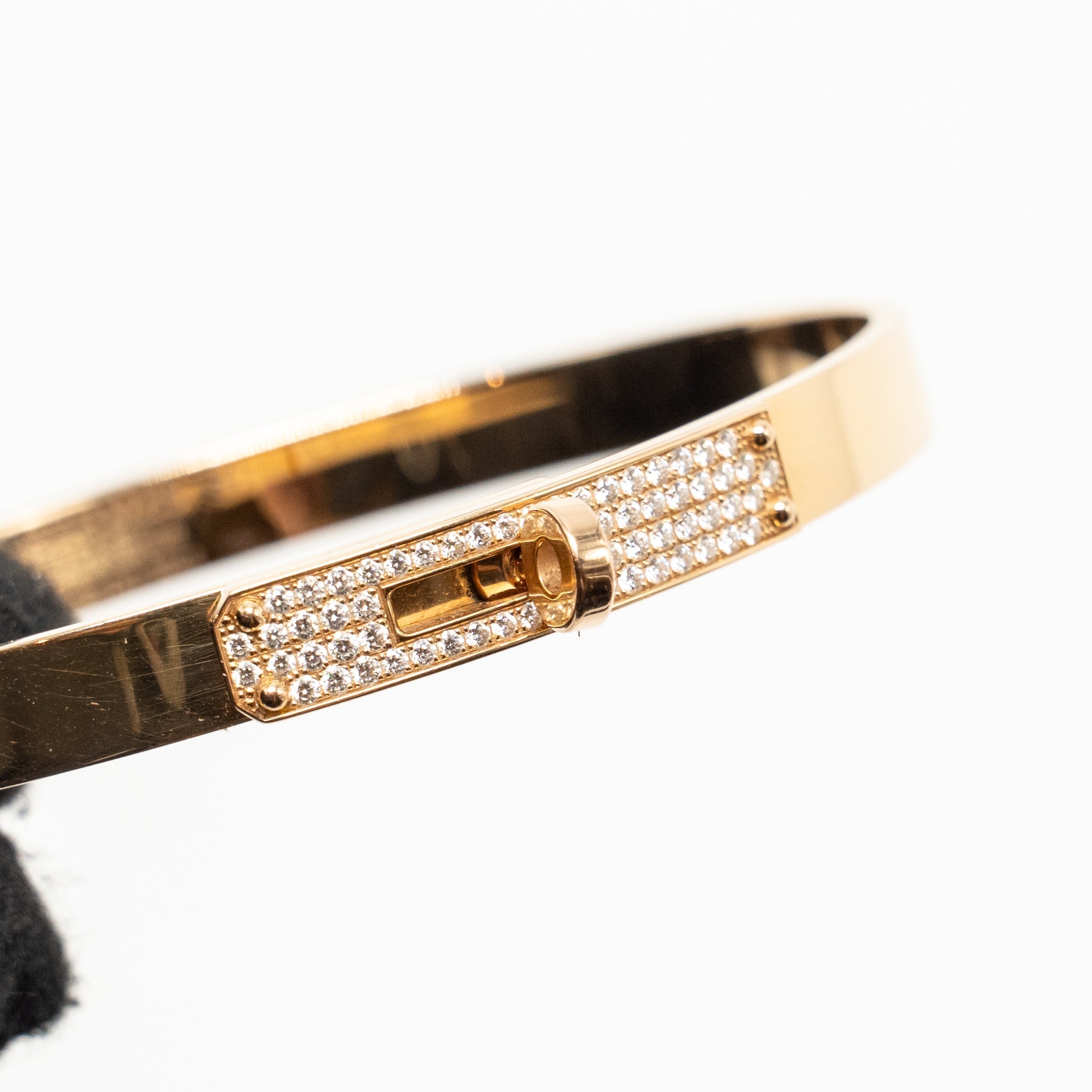 HERMES KELLY BRACELET ROSE GOLD, DIAMONDS