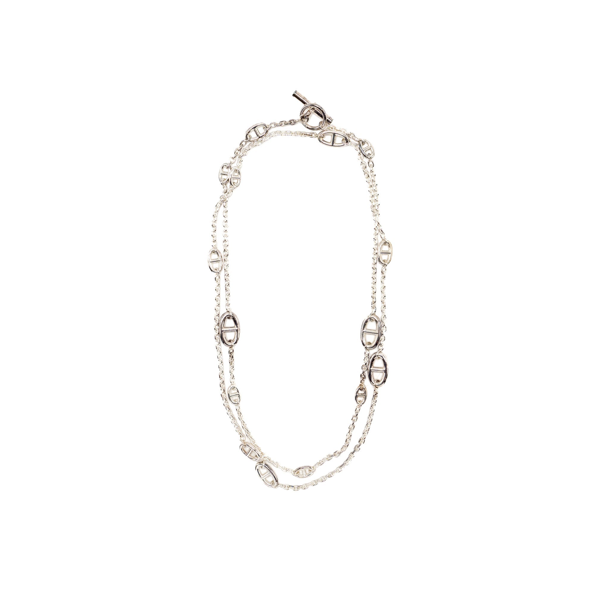 HERMES 120CM FARANDOLE LONG NECKLACE STERLING SILVER