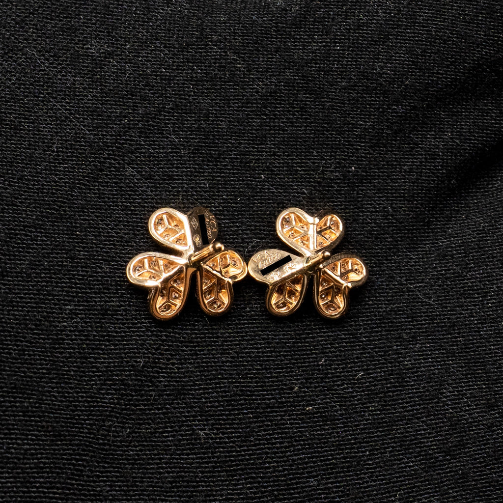 VAN CLEEF & ARPELS FRIVOLE EARRINGS ROSE GOLD/DIAMONDS