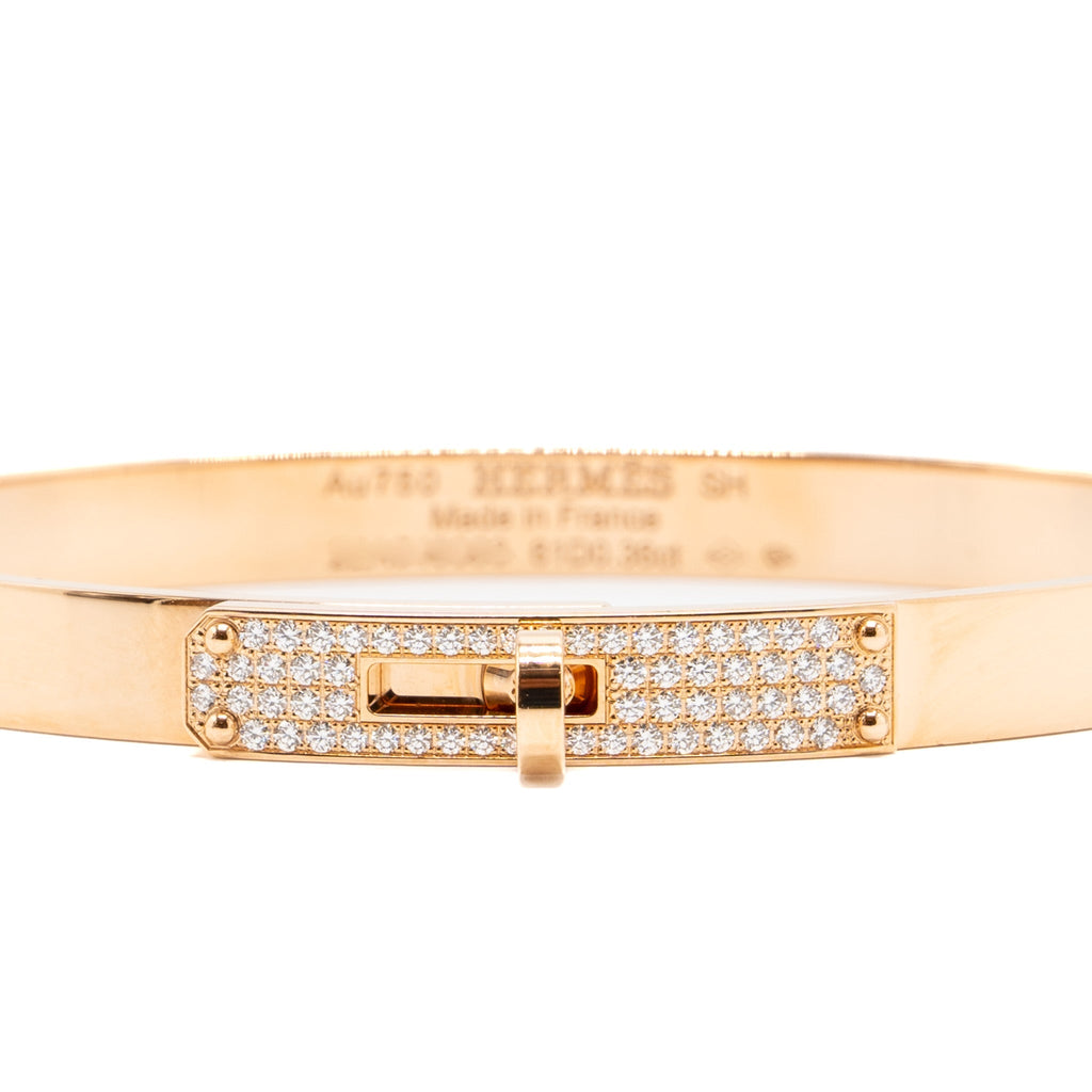 HERMES KELLY BRACELET ROSE GOLD WITH DIAMONDS