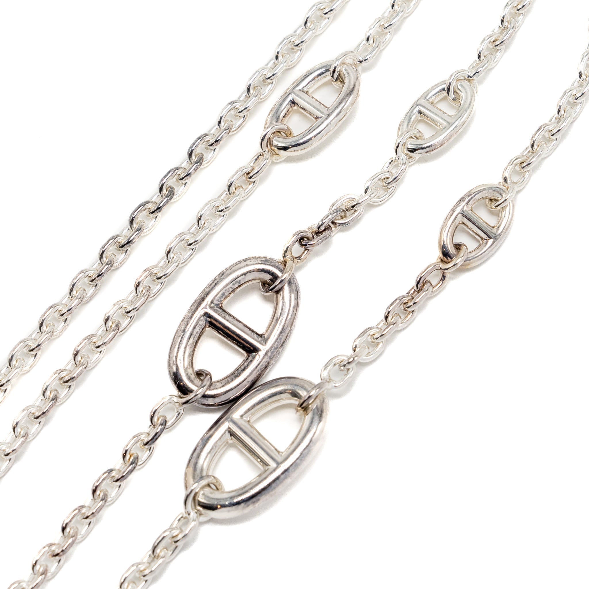 HERMES 120CM FARANDOLE LONG NECKLACE STERLING SILVER