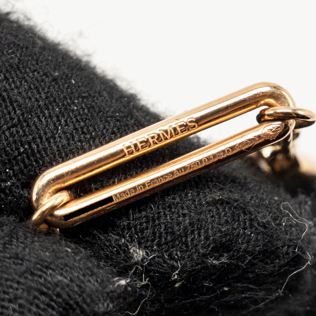 HERMES CHAINE D’ANCRE CHAOS EARRINGS ROSE GOLD DIAMONDS
