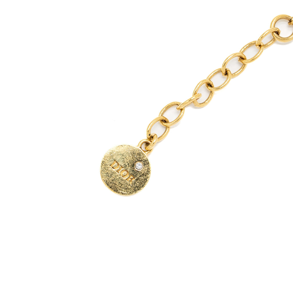 DIOR LETTER BRACELET CRYSTAL GOLD TONE