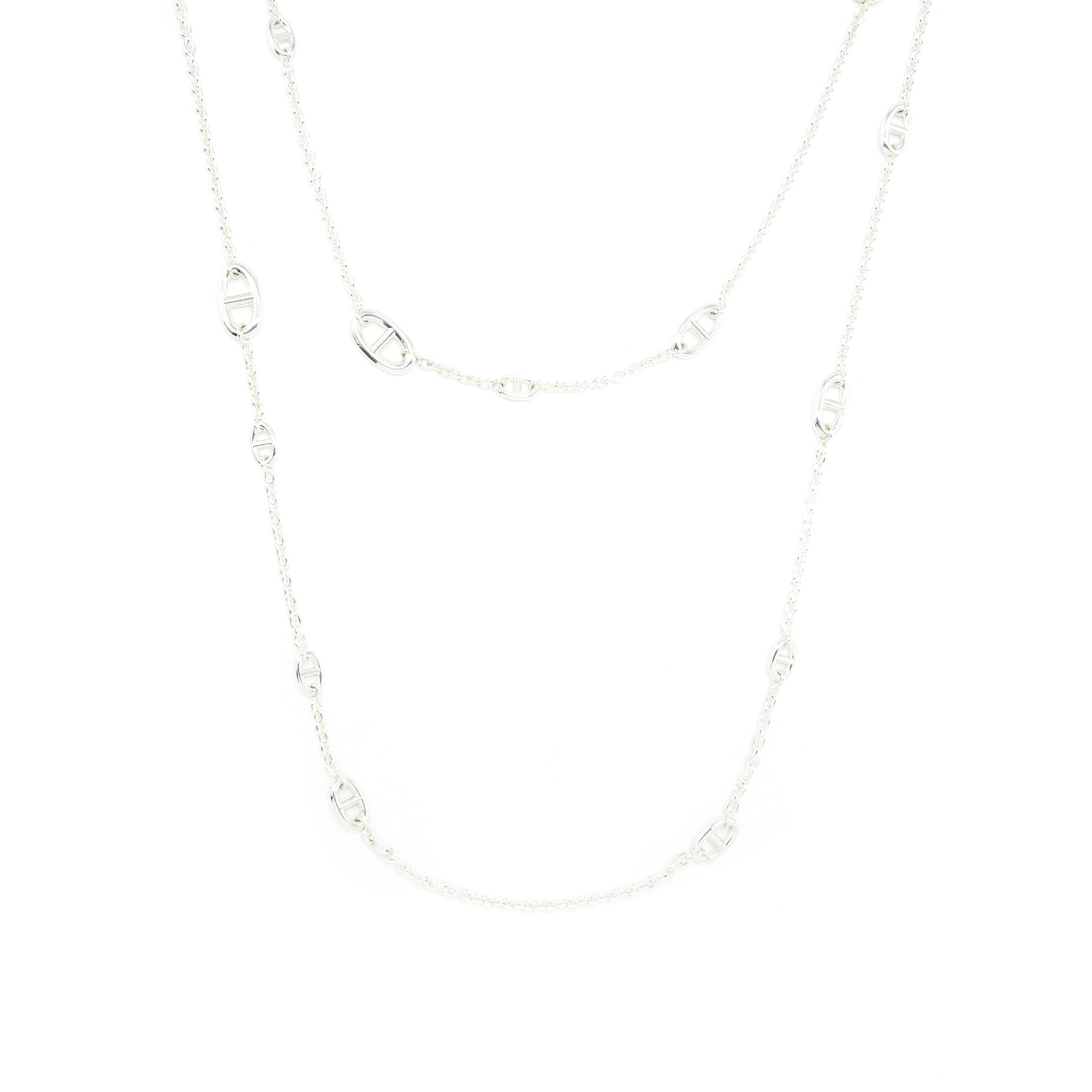 HERMES FARANDOLE LONG NECKLACE STERLING SILVER