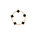 VAN CLEEF & ARPELS VINTAGE ALHAMBRA BRACELET 5 MOTIFS 18K YELLOW GOLD/ONYX