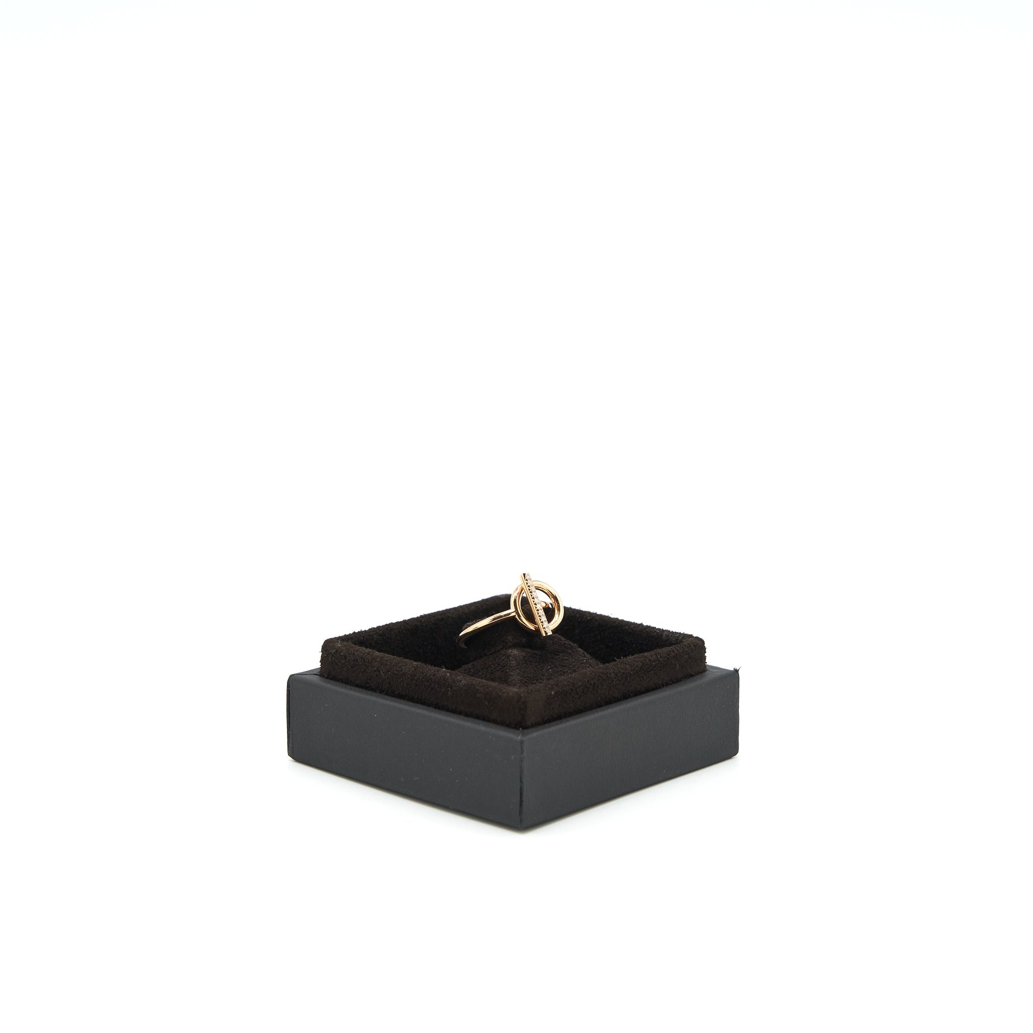 HERMES ECHAPPEE RING ROSE GOLD WITH DIAMONDS