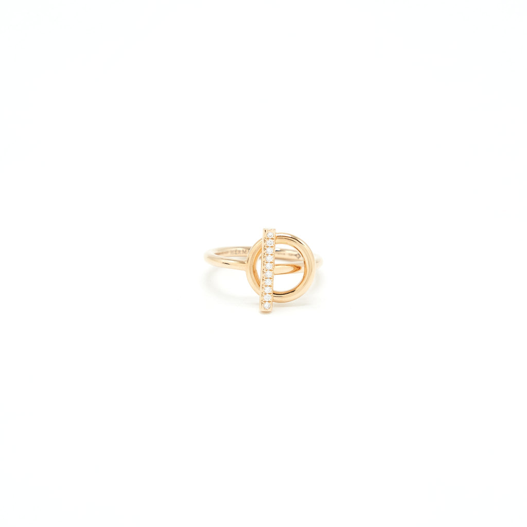 HERMES ECHAPPEE RING ROSE GOLD WITH DIAMONDS