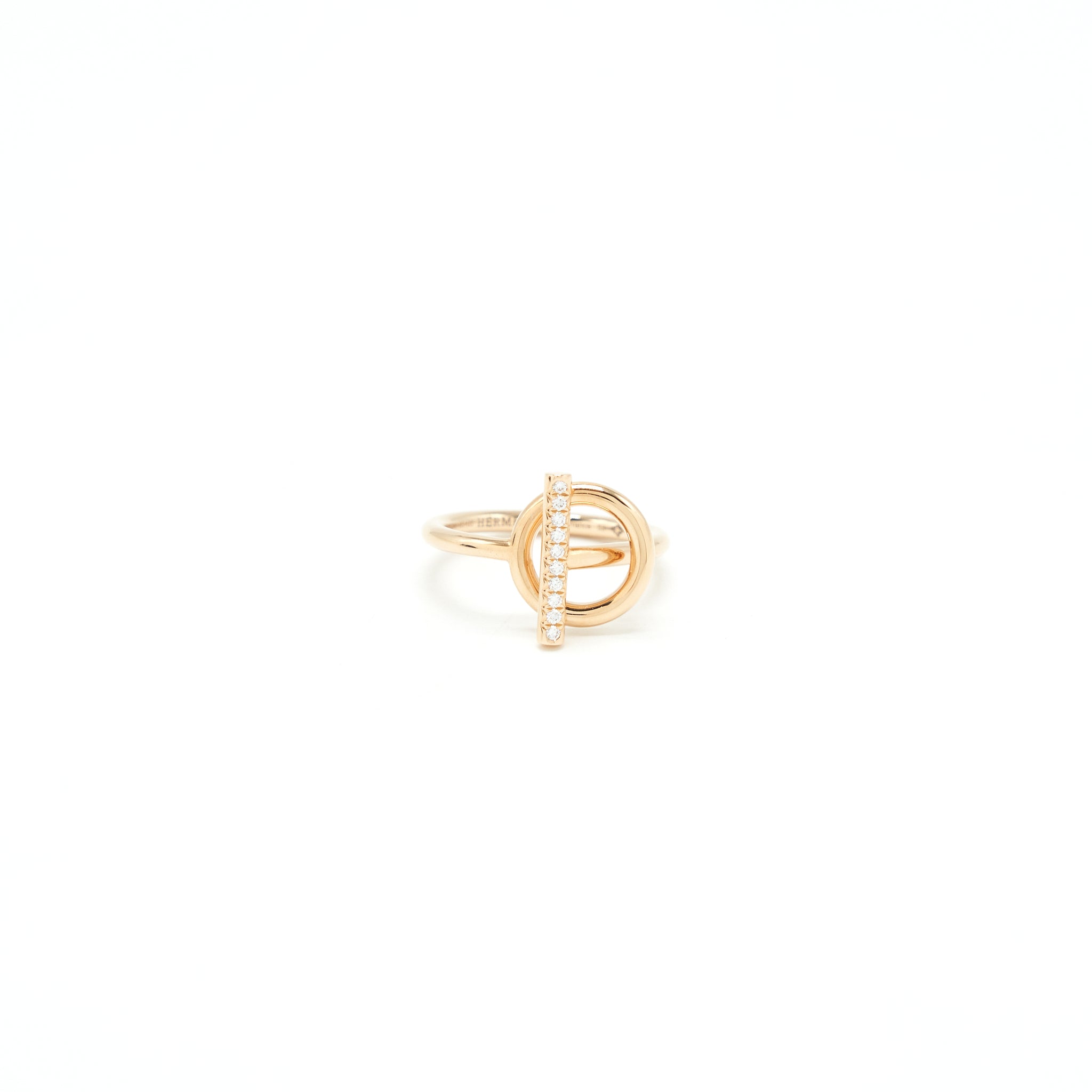 HERMES ECHAPPEE RING ROSE GOLD WITH DIAMONDS